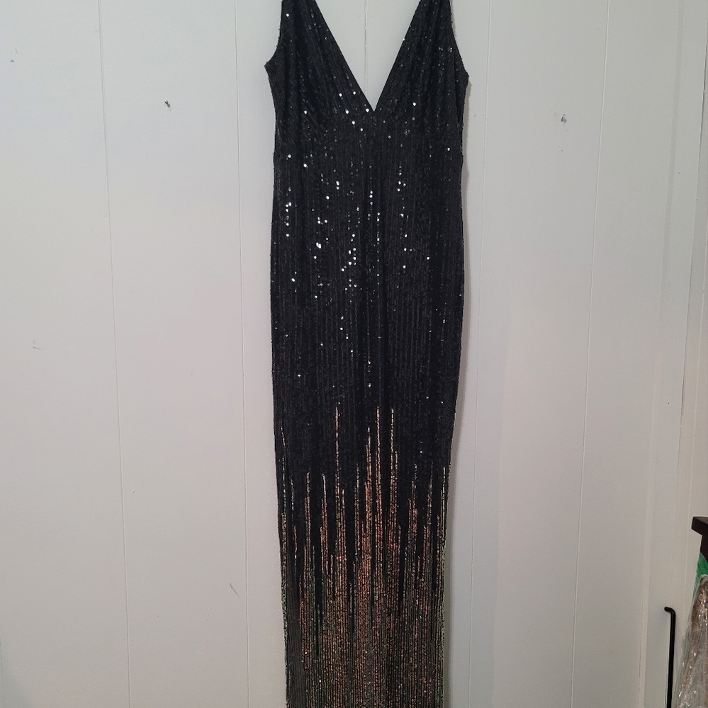 Long  Sequin Cocktail Dress